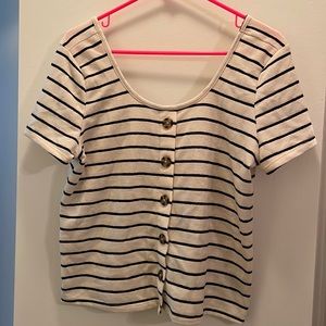 Torrid Striped Button Tee